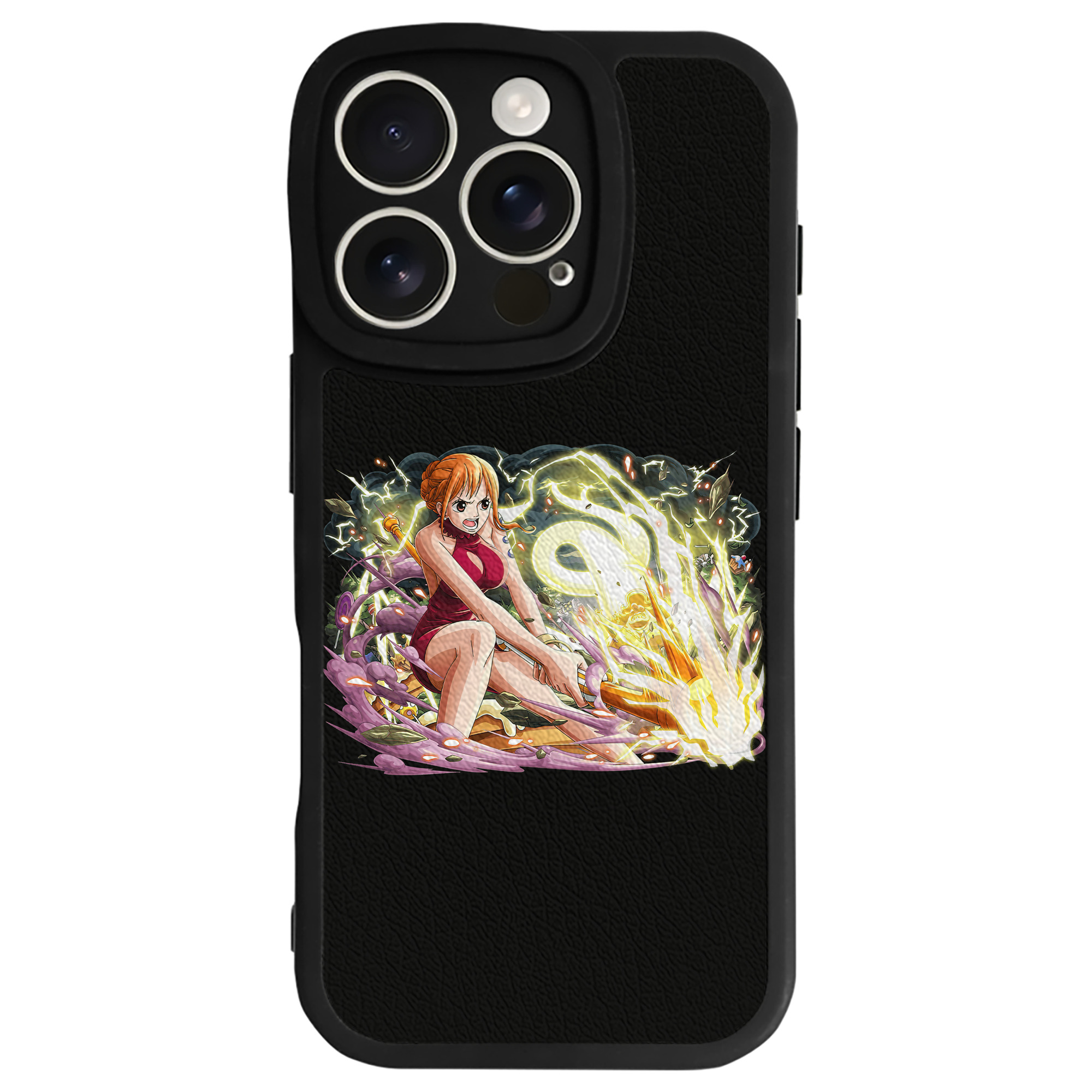 （画像用） ワンピース ナミ ONE PIECE Nami 【iPhone 16シリーズ対応】シリコンスマホケース（レザー調） 材質：シリコン